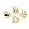 Heart Rack Plating Alloy Pendants, with Rhinestone, Cadmium Free & Nickel Free & Lead Free, Golden, 16x14x5mm, Hole: 1.6mm