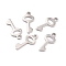 Non-Tarnish 304 Stainless Steel Pendants, Key, Stainless Steel Color, 16x7.5x0.8mm, Hole: 1.2mm