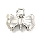 Brass Pendants, Cadmium Free & Nickel Free & Lead Free, Bowknot, Platinum, 9x14x4mm, Hole: 3mm