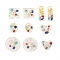 Epoxy Resin Pendants, with Gemstone Chip, Shell and ABS Plastic Imitation Pearl, Heart/Rhombus/Flat Round/Oval/Rectangle, Golden, 10pcs/set