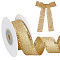 10 Yards Polyester Ribbons with Fringe Edge, Clothes Accessories, Gold, 7/8 inch(22mm)