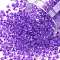 8/0 Glass Seed Beads, Transparent Inside Colours, Round Hole, Round, Purple, 8/0, 3~4x2~3mm, Hole: 0.8mm, about 15000pcs/bag