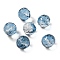Transparent Glass Beads, Cube, Steel Blue, 12x12x12mm, Hole: 1.4mm