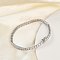 Brass Micro Pave Clear Cubic Zirconia Bracelets for Women, Platinum, 2-3/8 inch(6cm)