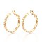 Oval Brass Hoop Earrings, Nickel Free, Real 18K Gold Plated, 31~31x30x4mm