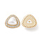 ABS Imitation Pearl Cabochons, with Alloy Rhinestone Finding, Triangle, Golden, 21x21x6mm