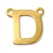 304 Stainless Steel Charms, Real 18K Gold Plated, Letter Charm, Letter D, 10x10x1mm, Hole: 1mm