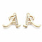 Brass Micro Pave Clear Cubic Zirconia Pendants, Nickel Free, Real 18K Gold Plated, Word, Letter.A, 16x18x2mm, Hole: 1.5mm
