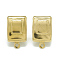 304 Stainless Steel Stud Earring Findings, with Loop, Rectangle, Golden, 16.5x10mm, Hole: 1.4mm, Pin: 0.8mm