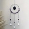Glass Pendant Decoration, Suncatchers, with Metal Findings, Natural Amethyst, 400x90mm