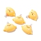 Resin Pendants, with Iron Accessories, Chicken, Light Khaki, 22x26x10mm, Hole: 2mm