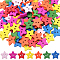 2 Bag 200Pcs Dyed Wooden Buttons, 2-Hole, Star, Mixed Color, 18mm, 100pcs/bag