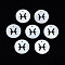 Natural Freshwater Shell Charms, Flat Round with Twelve Constellations, Hollow, Pisces, 12x1.5mm, Hole: 0.9mm
