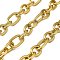 304 Stainless Steel Figaro Chains, Ion Plating(IP), Unwelded, with Spool, Textured, Golden, 22.5x13.5x3mm and 16x12.5x3mm