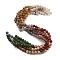 Natural Bamboo Leaf Agate and Indian Agate Beads Strands, Gradient Style, Round, 8mm, Hole: 0.9mm, about 48pcs/strand, 15.51''(39.4cm)