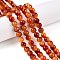 Dyed Natural White Jade Beads Strands, Two Tone, Round, Chocolate, 8x8mm, Hole: 0.9mm, about 47~48pcs/strand, 15.16~15.72''(38.5~39.3cm)