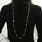 Fashionable Glass & Plastic Imitation Pearl Round Teardrop Beaded Long Necklaces for Women, Camel, 39.76 inch(101cm)