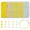 225G 5 Styles Glass Seed Beads, Opaque Colours Seed, Small Craft Beads for DIY Jewelry Making, Round, Yellow, 8/0, 0.3~3mm, Hole: 0.8~1mm, 45g/style