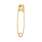 PVD Vacuum Plating 304 Stainless Steel Brooch Pin Kilt Pins, Real 18K Gold Plated, 38x8x3mm, Hole: 3.3mm