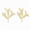 Brass Pendants, Nickel Free, Leaf, Raw(Unplated), 48x42x2mm, Hole: 1.4mm