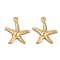 Ocean 304 Stainless Steel Pendants, Golden, Starfish, 17.5x15.5x2.5mm, Hole: 1.2mm