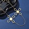 304 Stainless Steel Cross Link Chain Necklaces, Real 18K Gold Plated, 30.71 inch(78cm) Long+60mm Extender