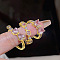 Alloy & Rhinestone Cuff Finger Rings Sets, Heart/Bowknot, Light Rose, Inner Diameter: 15~20mm