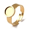 304 Stainless Steel Adjustable Ring Components, Round Pad Ring Settings, Ion Plating(IP), Real 18K Gold Plated, Tray: 8.5mm, 10mm, Inner Diameter: 18mm