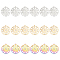18Pcs 3 Colors 304 Stainless Steel Pendant,  Hollow Charms, Flat Round with Star, Mixed Color, 27x25x1.5mm, Hole: 1.5mm, 6pcs/color