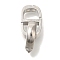 Brass Fold Over Clasps, Cadmium Free & Nickel Free & Lead Free, Oval, Platinum, 25mm, Oval: 15x9x3.5mm, hole: 6.5x5mm, clasp: 14x11x4mm, hole: 1.6mm