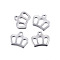 Tarnish Resistant 304 Stainless Steel Pendants, Crown Charms, Stainless Steel Color, 8.5x10x1mm, Hole:1mm
