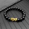 High Beauty Pure Black Bracelet Beaded Lucky Transfer Pixiu Bracelet Simple Style Couple Gift to the Small Market