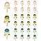 24Pcs 3 Colors Alloy Enamel Pendants, Cadmium Free & Nickel Free & Lead Free, Light Gold, Shell, Mixed Color, 35.5x15x3.5mm, Hole: 1.8~2mm, 8pcs/color