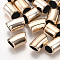 UV Plating ABS Plastic Beads, Curved, Tube, Rose Gold Plated, 15x9.5x9mm, Hole: 7mm
