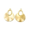 Ion Plating(IP) 304 Stainless Steel Big Pendants, Flat Round with Oval Charm, Real 18K Gold Plated, 43x30x1.5mm, Hole: 2.7mm