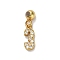 925 Sterling Silver Micro Pave Clear Cubic Zirconia European Dangle Charms, Number, Real 18K Gold Plated, 13.5mm, Hole: 0.6mm, Number: 9x3.5x1.5mm