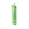 Electroplated Natural Quartz Pendants, with Brass Findings, Bullets, Pointed Pendants, Golden, Aquamarine, 40~65x7~15mm, Hole: 3mm