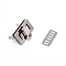 Zinc Alloy Bag Twist Lock Accessories, with Iron Finding,  Handbags Turn Lock, Rectangle, Platinum, 3.2x1.9x0.55cm