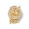 Rack Plating Brass Micro Pave Clear Cubic Zirconia Box Clasps, 3-Strand, 6-Hole, Flower, Real 18K Gold Plated, 21x15x7mm, Hole: 2.4mm