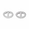 Non-Tarnish 201 Stainless Steel Links Connectors, Oval, Stainless Steel Color, 11x8x1mm, Hole: 3x3.5mm