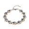 Hamsa Hand Tibetan Style Alloy Bracelets for Women, Evil Eye Resin Beaded Bracelets, with 304 Stainless Steel Lobster Claw Clasps, Antique Silver & Stainless Steel Color, 7-3/4 inch(19.7cm)