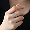 Bohemian Style 304 Stainless Steel Finger Rings for Women, Flower, Stainless Steel Color, Inner Diameter: 19mm
