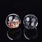Handmade Blown Glass Globe Beads, Round, Clear, 15.5~16x15~15.5mm, Hole: 1.5~2mm