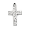 Non-Tarnish 304 Stainless Steel Pendants, Textured, Cross Charm, Stainless Steel Color, 29x17x2.5mm, Hole: 2mm
