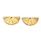 304 Stainless Steel Pendants, Fan Charm, Real 18K Gold Plated, 7x15x1mm, Hole: 1.2mm
