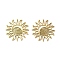 Ion Plating(IP) 304 Stainless Steel Cobochons, Sun, Real 18K Gold Plated, 25x25x1.5mm
