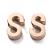 Ion Plating(IP) 304 Stainless Steel Charms, Alphabet, Rose Gold, Letter.S, 8x5x3mm, Hole: 1.8mm