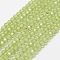 Natural Peridot Bead Strands, Faceted, Round, 3mm, Hole: 0.5mm, about 120~124pcs/strand, 38cm