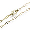 Brass Paperclip Chains, Drawn Elongated Cable Chains Necklace Making, with Lobster Claw Clasps, Light Gold, 24.01 inch(61cm) long, Link: 7.4x2.8mm, Jump Ring: 5x1mm
