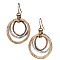 Ring Alloy Dangle Earrings, Multi-color, 65x40mm
